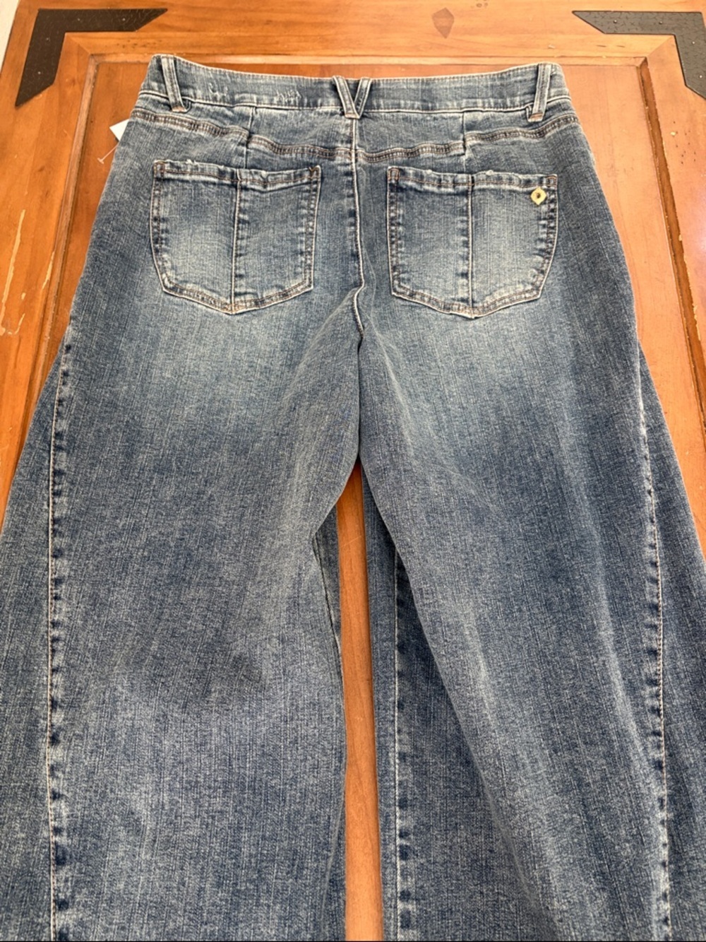 Democracy NWT AbSolution Skirise Wide Leg Distressed Blue Jeans Size 12 - Picture 13 of 16